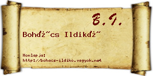 Bohács Ildikó névjegykártya